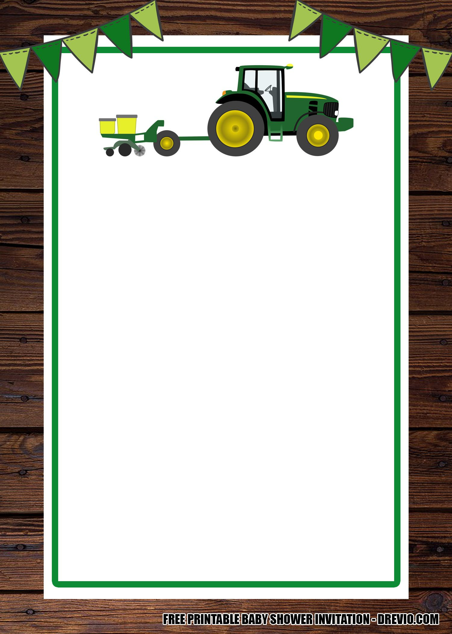 FREE Printable Tractor Invitation Templates Free Printable Birthday 