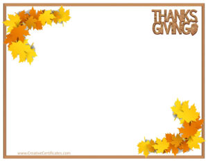 Free Thanksgiving Border Templates Customizable Printable