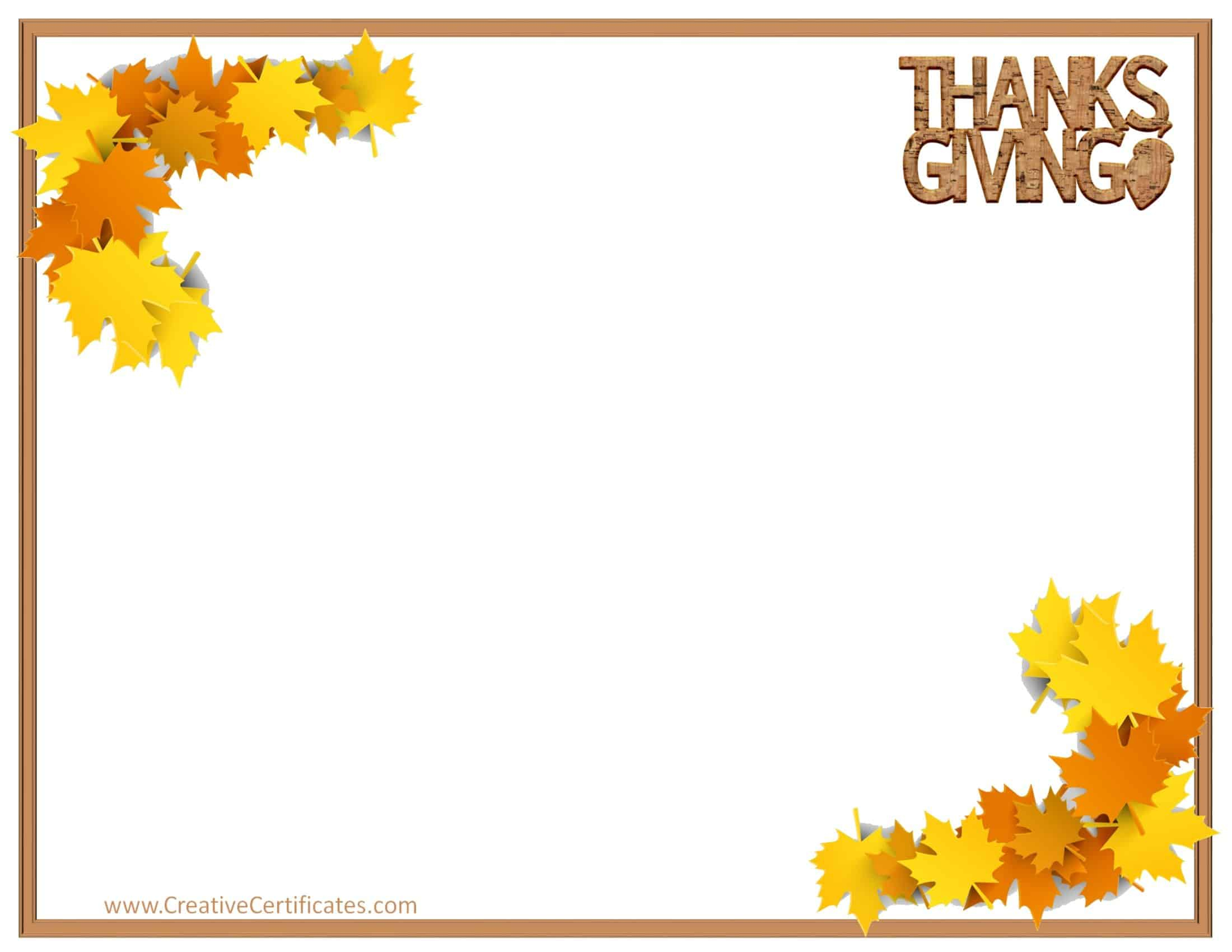 Free Thanksgiving Border Templates Customizable Printable