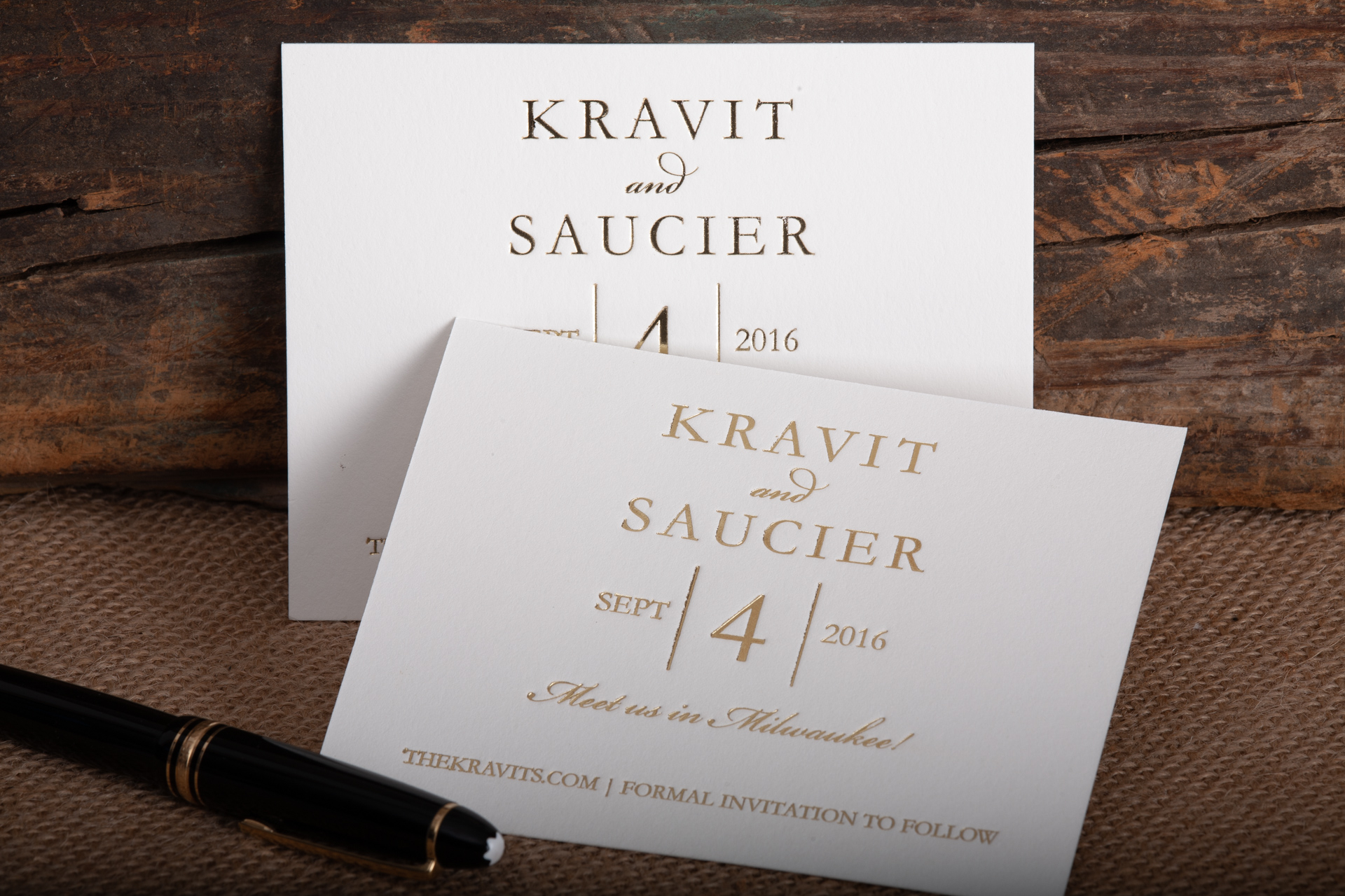 Gold Foil Wedding Invite Custom Letterpress Specialty Printing