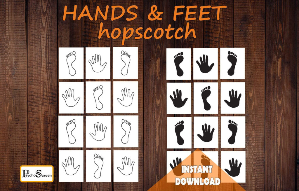 HANDS FEET Sensory Path Hopscotch For Preschooler Etsy Hopscotch 