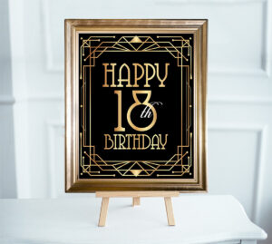 Happy 18th Birthday Sign Printable Birthday Poster Eighteen Etsy