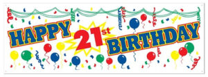 Happy 21st Birthday Sign Banner PartyCheap