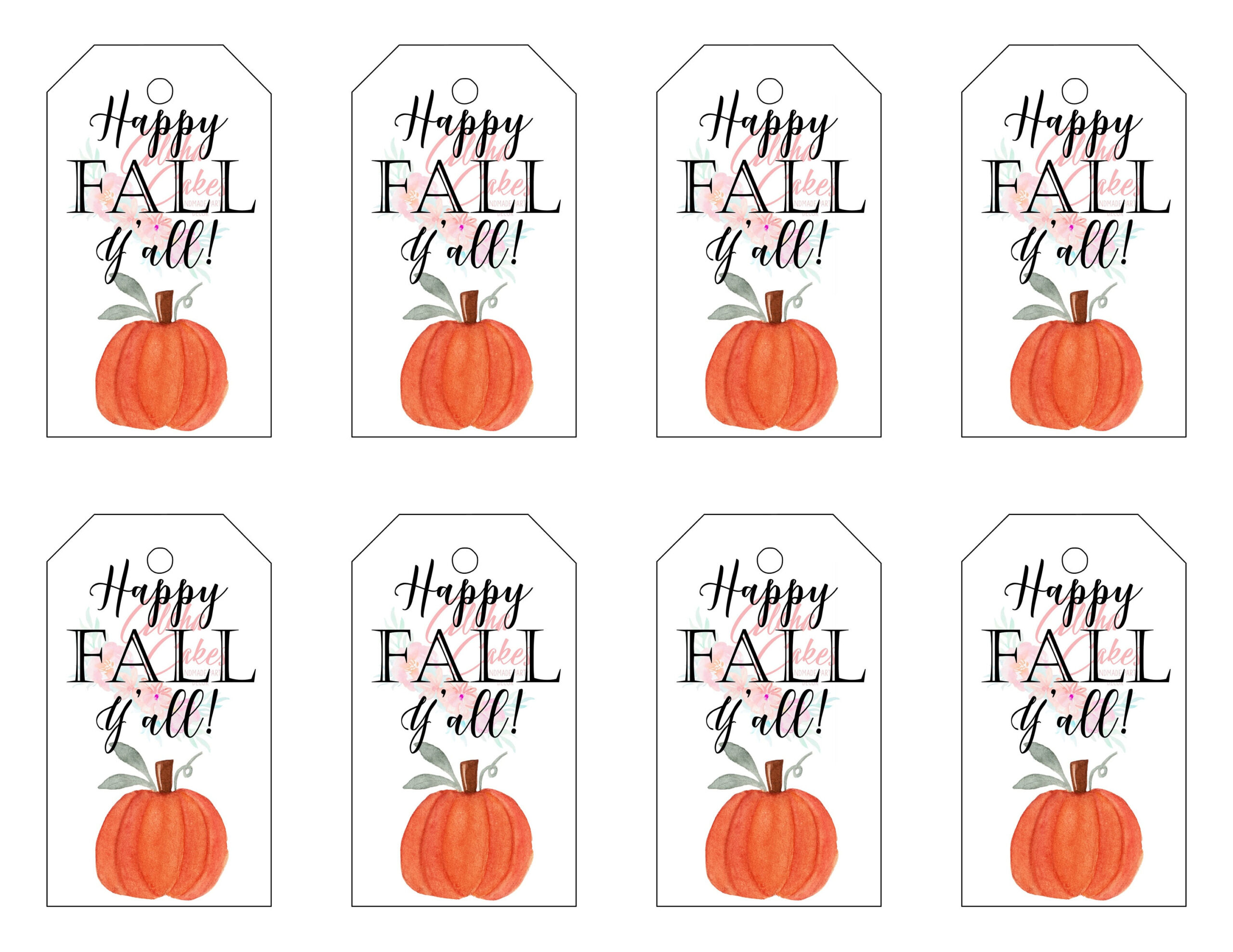 Happy Fall Y all Printable Gift Tag Digital Download DIY Etsy