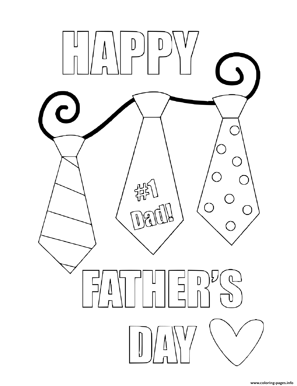 Happy Fathers Day Coloring Page Printable