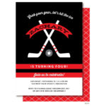 Hockey Birthday Invitation Hockey Party Invitations Printed