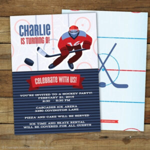 Hockey Birthday Party Invitation Hockey Party Invitation