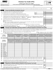 IRS Form 8962 Download Fillable PDF 2018 Premium Tax Credit ptc