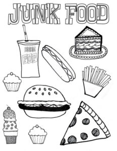 Junk Food Coloring Page Download Print Online Coloring Pages Food