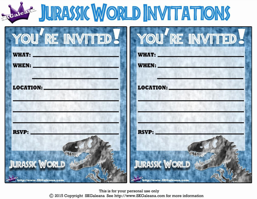 Jurassic World Invitation Template Free Fresh Pin By I m On 