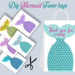 Mermaid DIY Favor Bag Template Mermaid Party Bags Printable Etsy