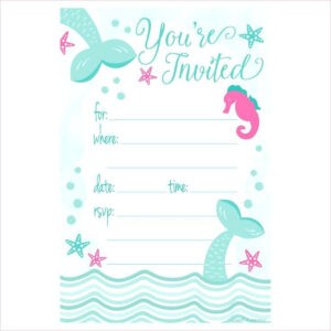 Mermaid Invitation Template Mermaid Birthday Party Invitations