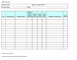 Mileage Log Templates 16 Free Printable Word PDF Excel Formats