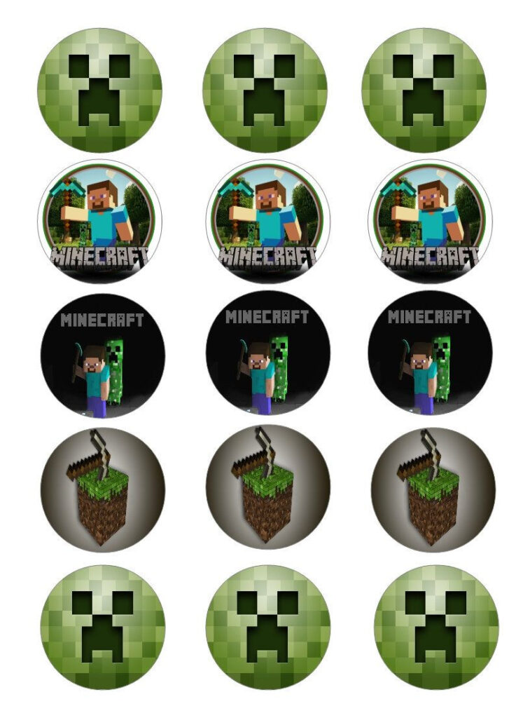 Minecraft Edible Image Cupcake Toppers Minecraft Party Minecraft 