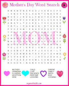 Mothers Day Word Search Free Printable Mother s Day Printables