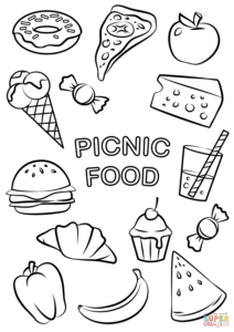 Plate Of Food Coloring Page At GetColorings Free Printable