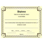 Print Homeschool College Diploma Template Free High School Diploma