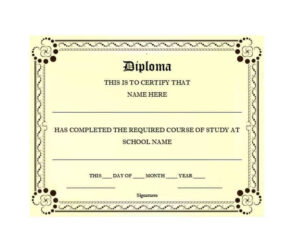 Print Homeschool College Diploma Template Free High School Diploma