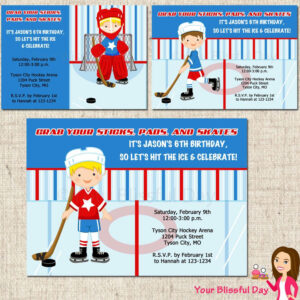 PRINTABLE Hockey Party Invitation Your Choice Of Character 10 00