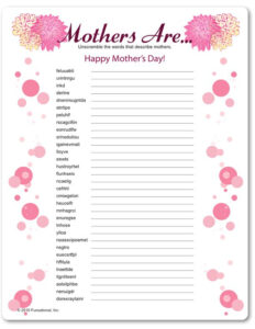 Printable Mothers Are Mother s Day Games Mothers Day Poems Mothers