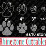 Rhinestone Paw Print SVG DXF EPS Rhinstone Template