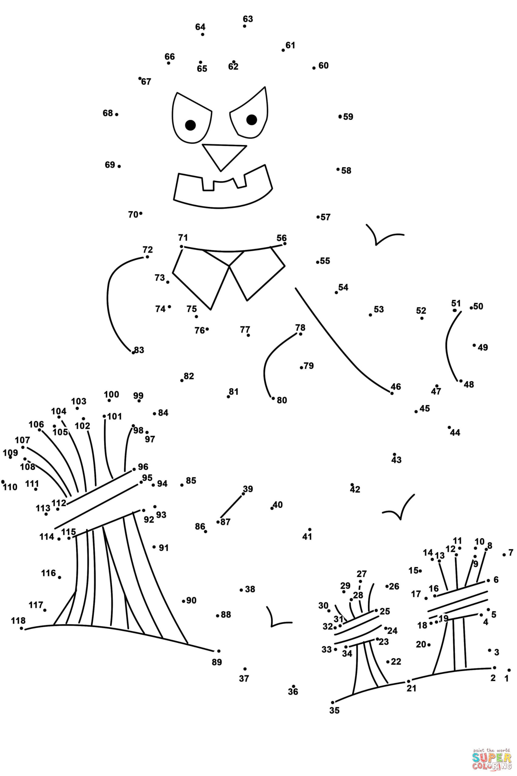 Scarecrow Dot To Dot From Halloween Category Select From 27298 