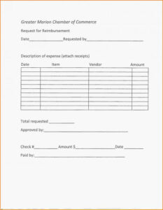 Simple Reimbursement Form Template Business