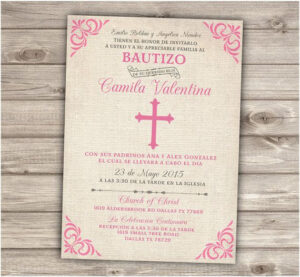 Spanish Printable Baptism Christening Invitations By Cardmint With