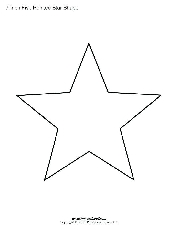 Star Printable Templates Children Coloring 5 Point Stars Template Free 