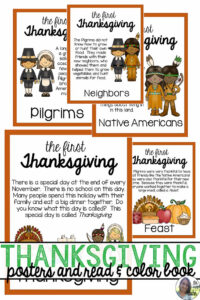 The First Thanksgiving Story Posters And Coloring Book The First