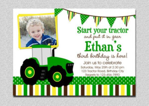 Tractor Birthday Invitation Tractor Birthday Party