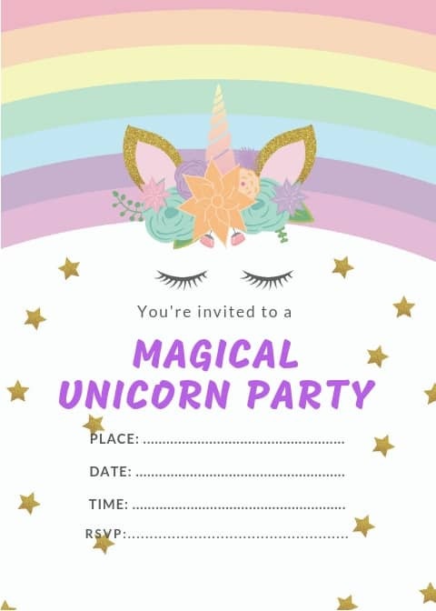 Unicorn Birthday Invitations Free Printables Party With Unicorns