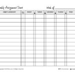 Weekly Assignment Form Assignment Planner Homework Calendar