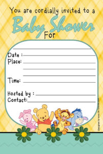 Winnie The Pooh Baby Shower Invitation