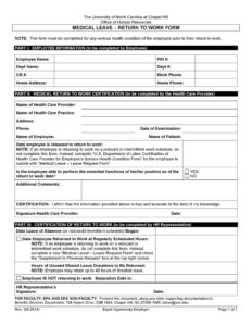 49 Best Return To Work Work Release Forms TemplateLab