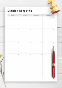 Download Printable Monthly Meal Plan PDF