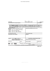 Fillable Da Form 3955 Change Of Address And Directory Card Printable