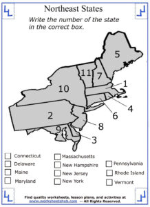 Fourth Grade Social Studies Northeast Region States And Capitals