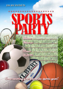 FREE Kids Party Invitations Sports Party Invitation Sports Birthday