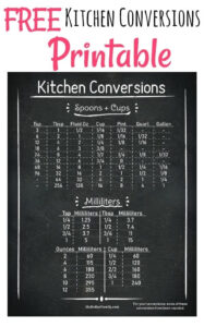 Free Printable Kitchen Conversion Chart Easily Convert Measurements