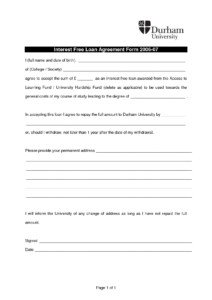 Free Printable Loan Agreement Form Form GENERIC