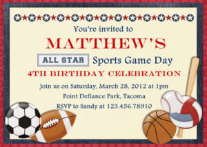 Free Printable Sports Birthday Invitations FREE PRINTABLE Birthday