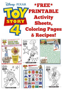 FREE Printable Toy Story 4 Coloring Pages Activity Sheets Recipes