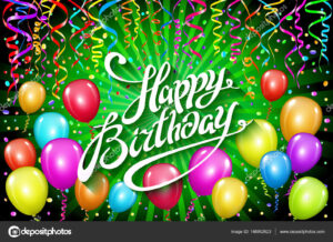 Happy Birthday Typographic Vector Design For Greeting Cards Invitation