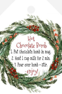 Hot Chocolate Bomb Instructions Favor Tag Template Hot Cocoa Gift Tags