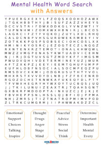 Printable Mental Health Word Search Cool2bKids