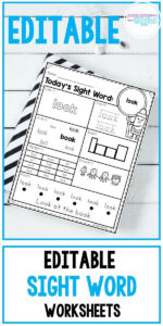 Sight Words Worksheets EDITABLE With Images Sight Word Worksheets