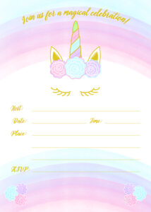 Unicorn Invitation Free Printable Templates Easy To Download In 2021