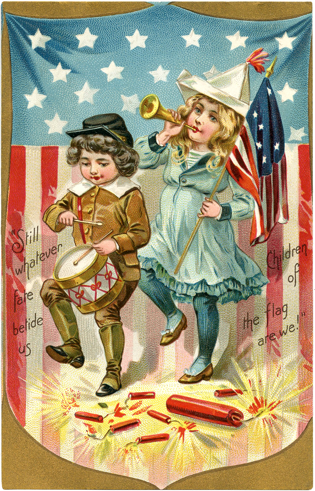 Vintage Patriotic Postcard Image The Graphics Fairy